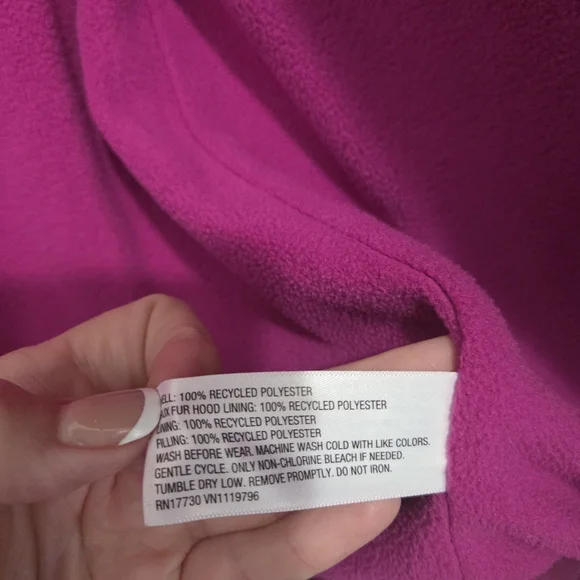 Cat & Jack Girl Magenta Star Print Heavyweight Puffer Winter Snow Jacket Sz XL - Picture 9 of 12